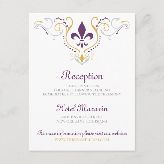 Fleur de Lis Reception Card (Front)