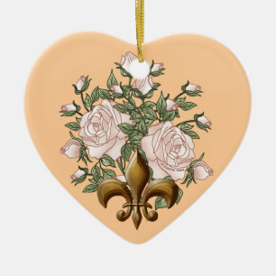 Fleur De Lis Rose ornament