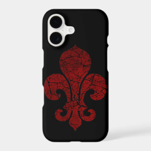 Fleur De Lis Rouge Craquelé