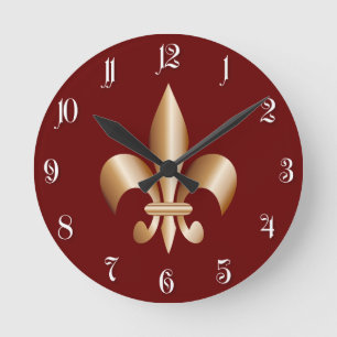 Fleur de lis round clock