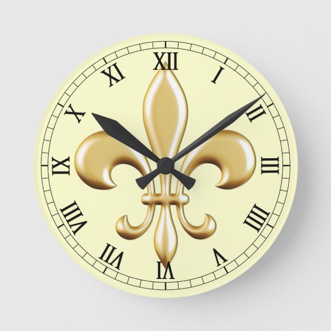 Fleur de Lis Round Clock (Front)