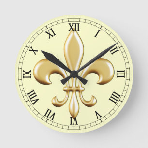 Fleur de Lis Round Clock