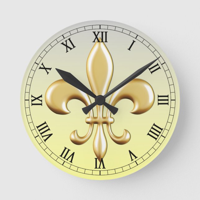 Fleur de Lis Round Clock (Front)