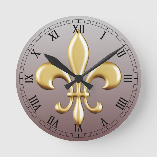 Fleur de Lis Round Clock (Front)