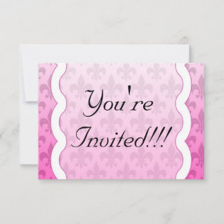 Fleur De Lis RSVP Reminder Card - Pink