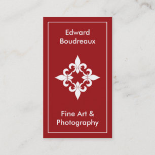 Fleur de Lis Ruby Business Cards