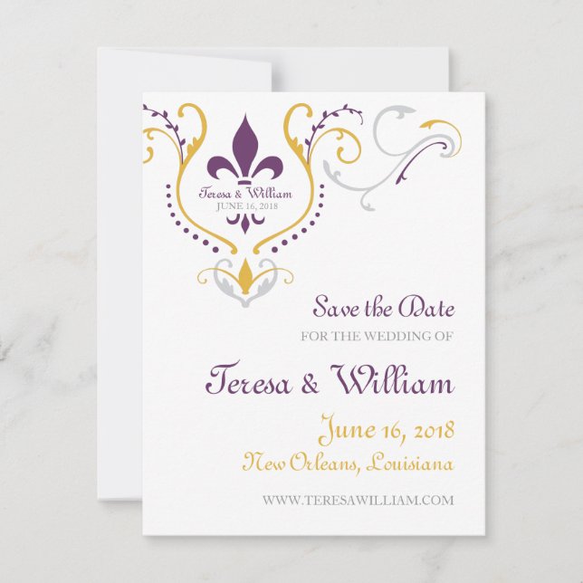 Fleur de Lis Save the Date (Front)