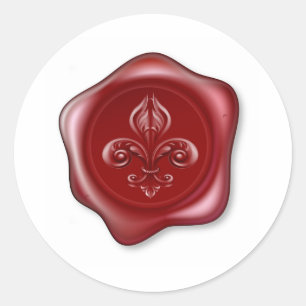 Fleur-de-lis Sealing Wax Classic Round Sticker