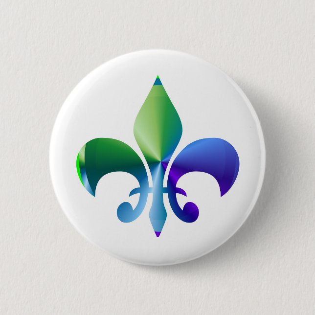 Fleur-de-Lis:  Signature Patterns by Naveen 2 Inch Round Button (Front)