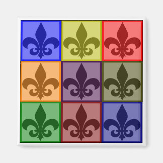 Fleur de Lis Square Magnet