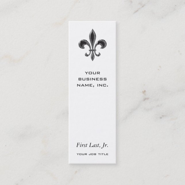 Fleur De Lis - Stripey Mini Business Card (Front)