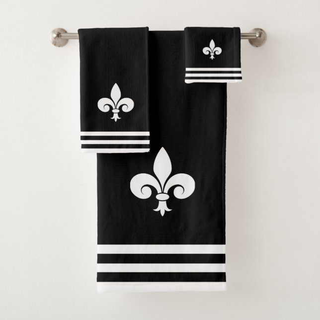 Fleur-de-Lis sur fond noir et blanc (En situation)