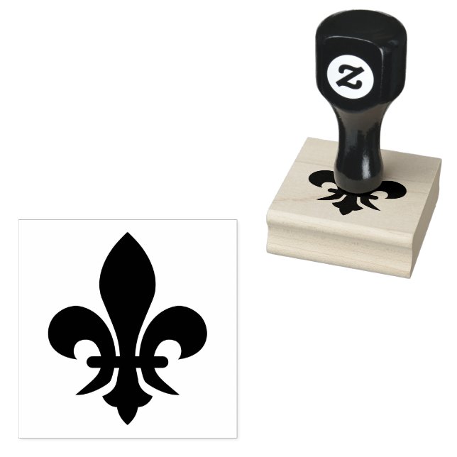 Fleur De Lis Symbol Rubber Stamp (Stamped)
