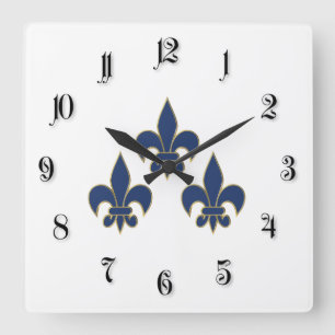 Fleur de Lis symbol Square Wall Clock
