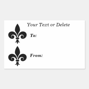 Fleur de lis symbol To From Large Gift Tag Sticker