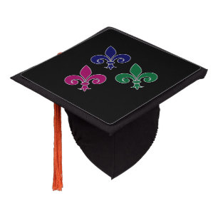 Fleur-de-lis symbols graduation cap topper