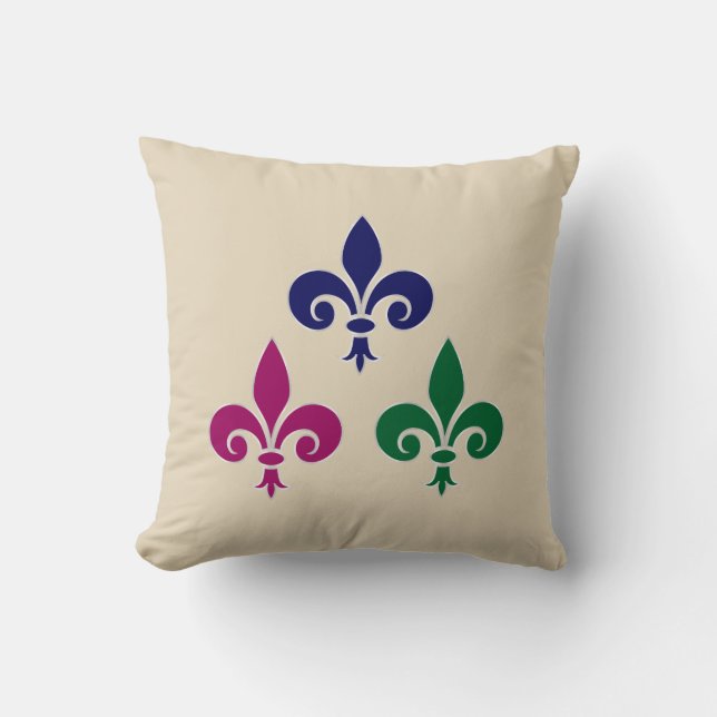 Fleur-de-lis symbols throw pillow (Front)