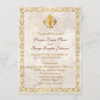 Fleur-de-lis Themed Wedding Invitation