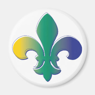 Fleur De Lis tri coloured Magnet
