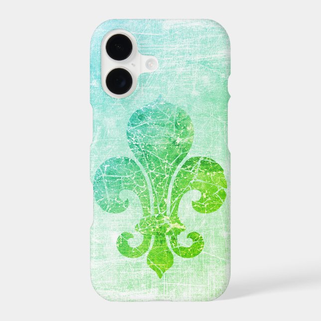 Fleur De Lis Vert Bleu Usé (Verso)