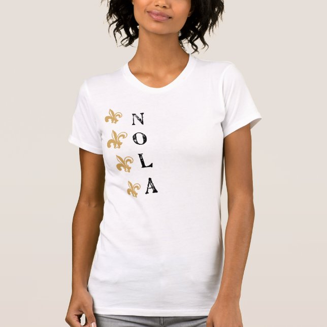 Fleur De Lis Vertical NOLA Vtg Tee (Front)