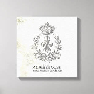 Fleur de Lis vintage et toile couronnée