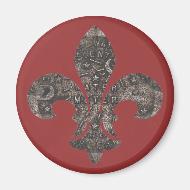 Fleur De Lis Water Metre Lid Magnet (Front)