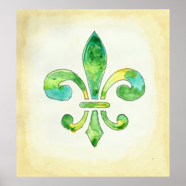 Fleur De Lis Watercolor Poster (Front)