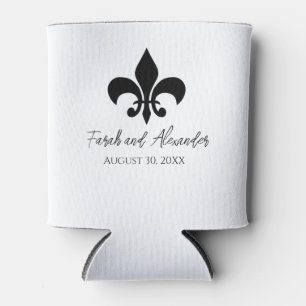 Fleur de Lis Wedding   Can Cooler