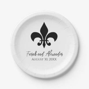 Fleur de Lis Wedding Paper Plates