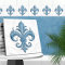Fleur-De-Lis White and Blue Marble 