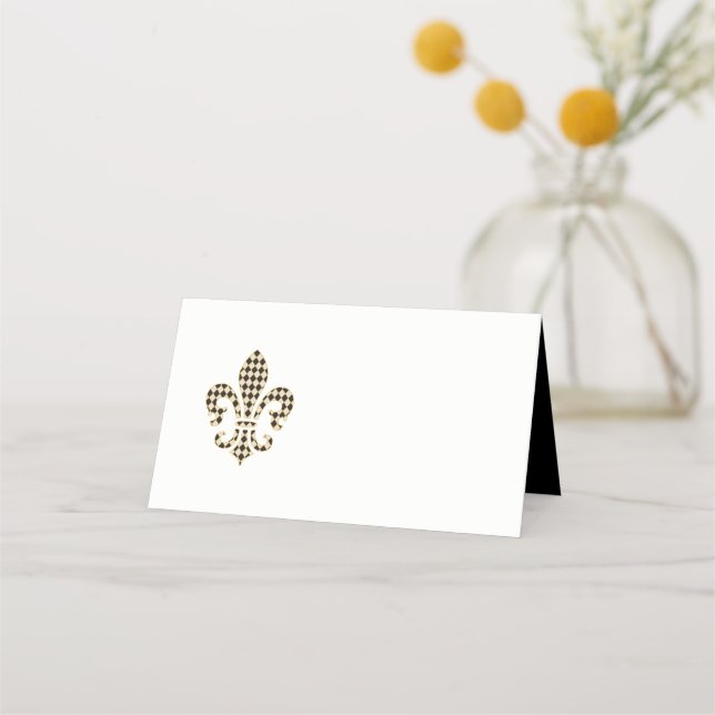 Fleur de Lis with Diamond Pattern Place Card (Back)