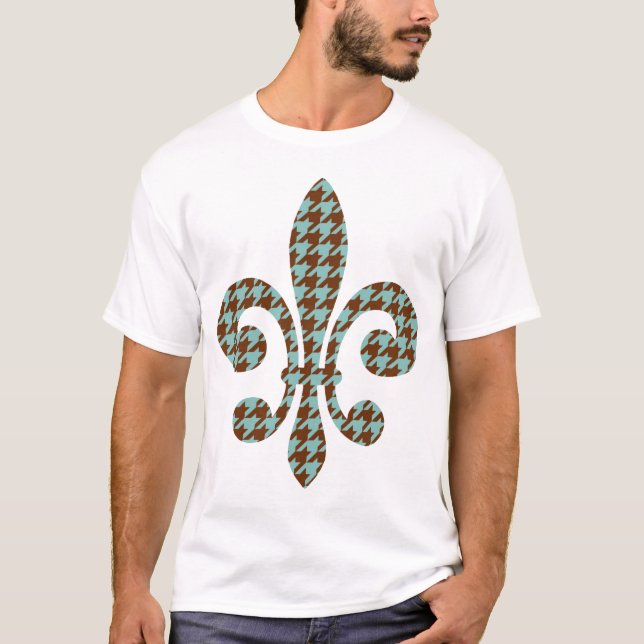 fleur de lis with houndstooth T-Shirt (Front)