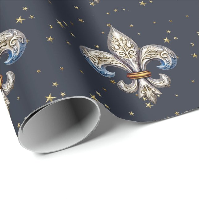 Fleur de Lis Wrapping Paper (Roll Corner)