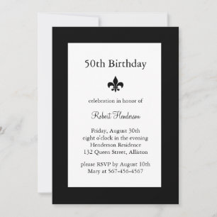 Fleur de Lise 50th Birthday Invitation