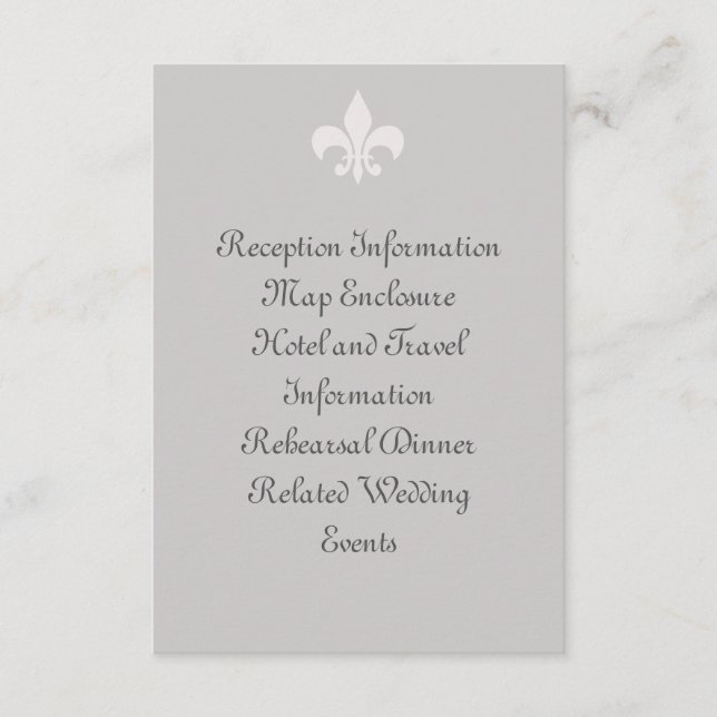 Fleur de Lise Enclosure Card in Smokey Greys (Front)