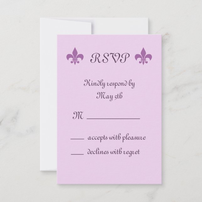 Fleur de Lise RSVP in Lilacs Card (Front)