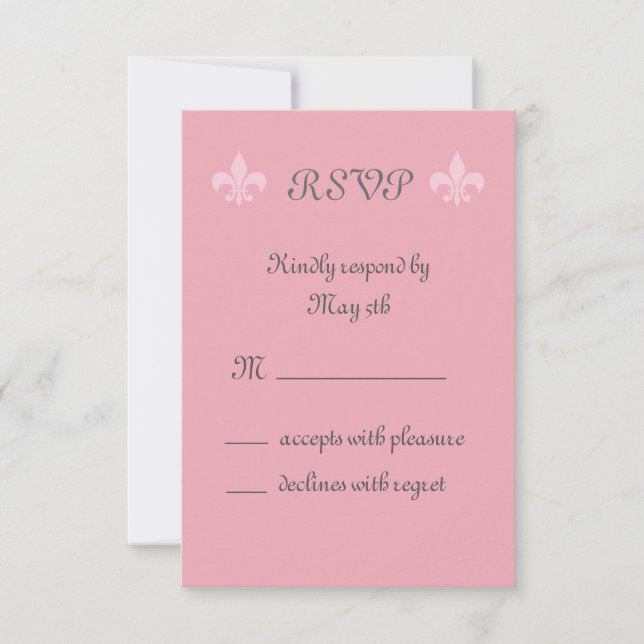 Fleur de Lise RSVP in Pretty Pinks Card (Front)