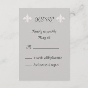 Fleur de Lise RSVP in Smokey Grays Card