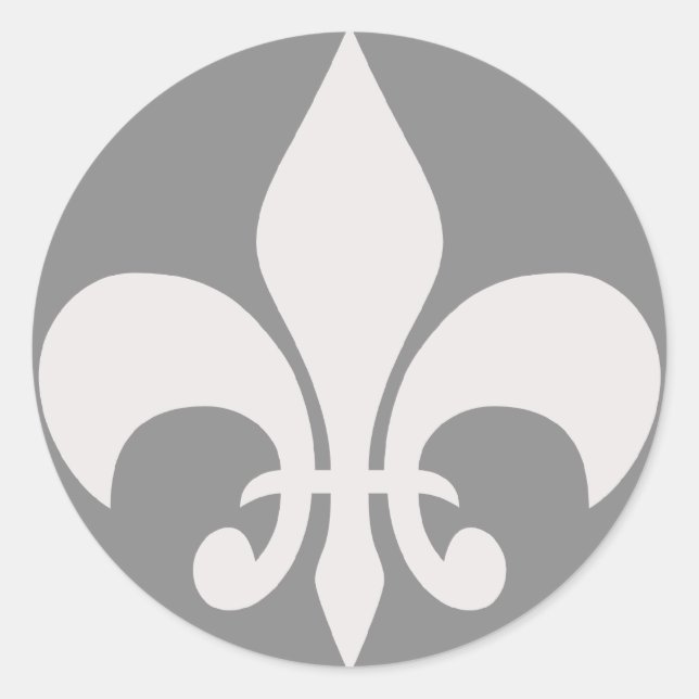 Fleur de Lise Sticker in Smokey Grays (Front)