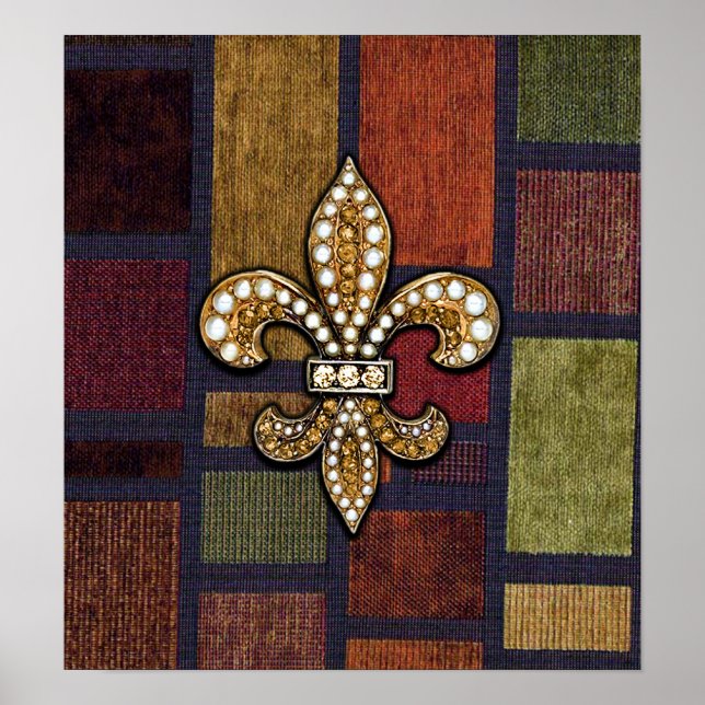 Fleur De Liz  Jewels Patch Work Pattern Poster (Front)