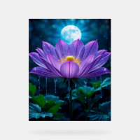 Fleur de lotus pourpre sous la lumière de la lune