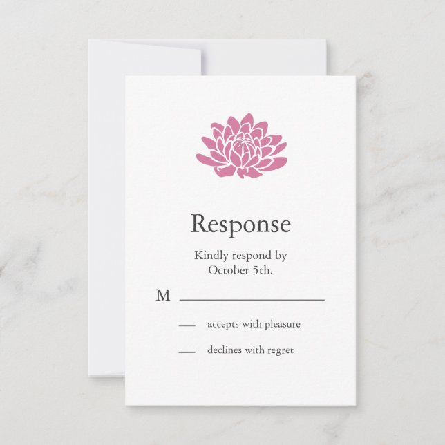 Fleur de Lotus rose RSVP (blanc) (Devant)
