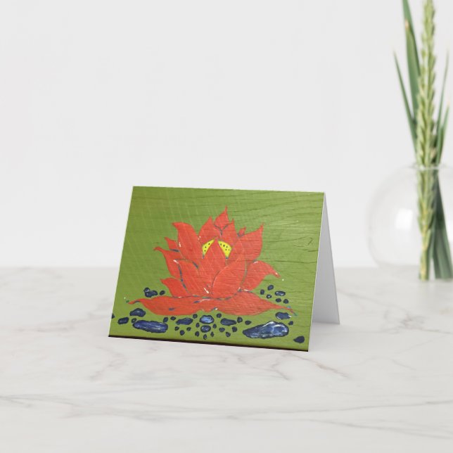 Fleur de lotus sur bois (Devant)