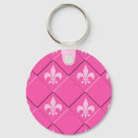 Fleur de lys and squares pink pattern