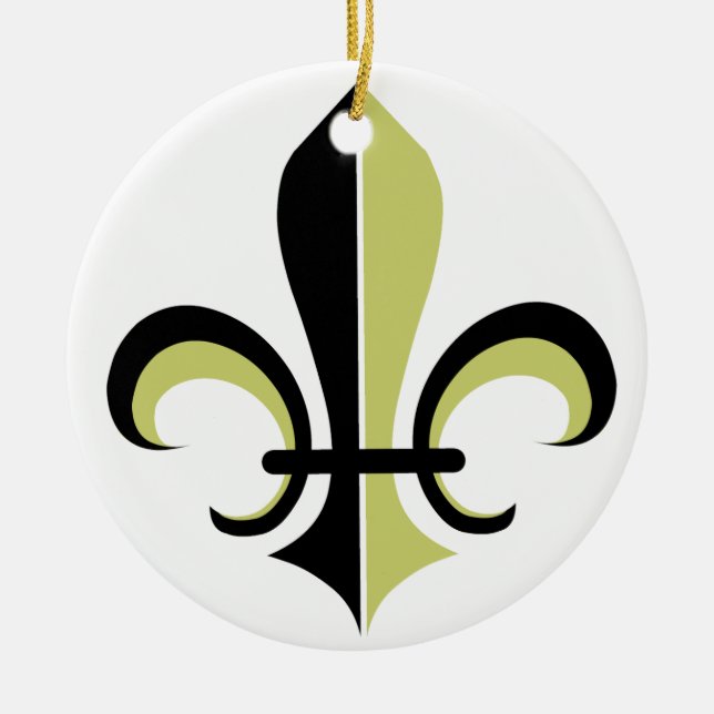Fleur De Lys Ceramic Ornament (Front)