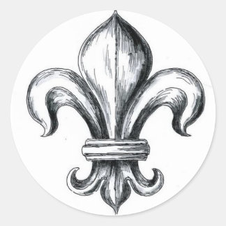 fleur de lys classic round sticker
