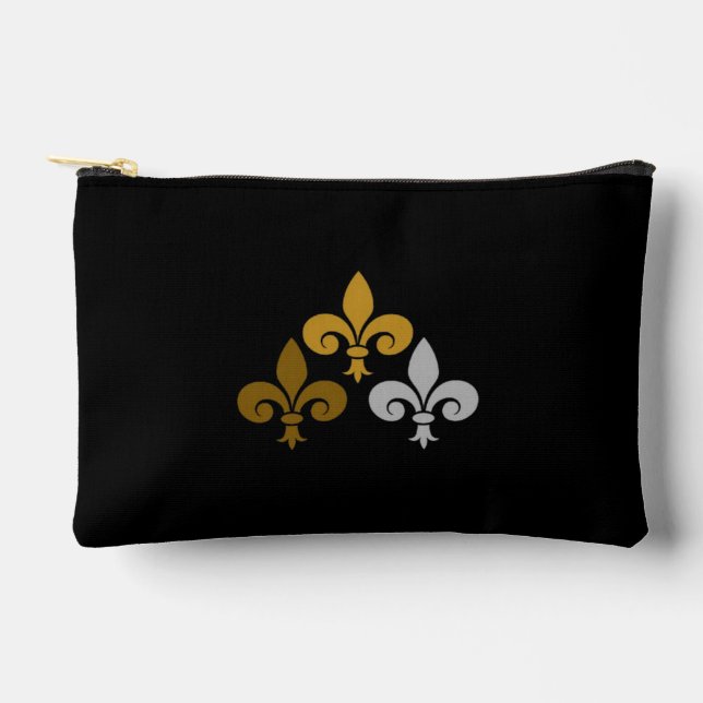 Fleur de Lys Large Accessory Pouch (Front)