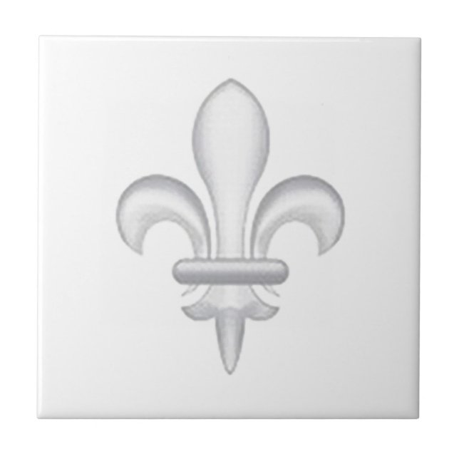 Fleur-de-lys light grey tile (Front)