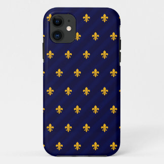 Fleur de Lys Orange-Blue iPhone 11 Case